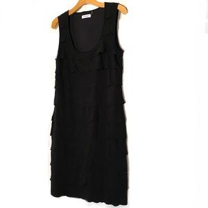 Calvin Klein Black Sleeveless Sheath Midi Dress